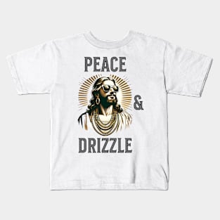 Peace and Drizzle Jesus Retro Sunglasses Funny Kids T-Shirt